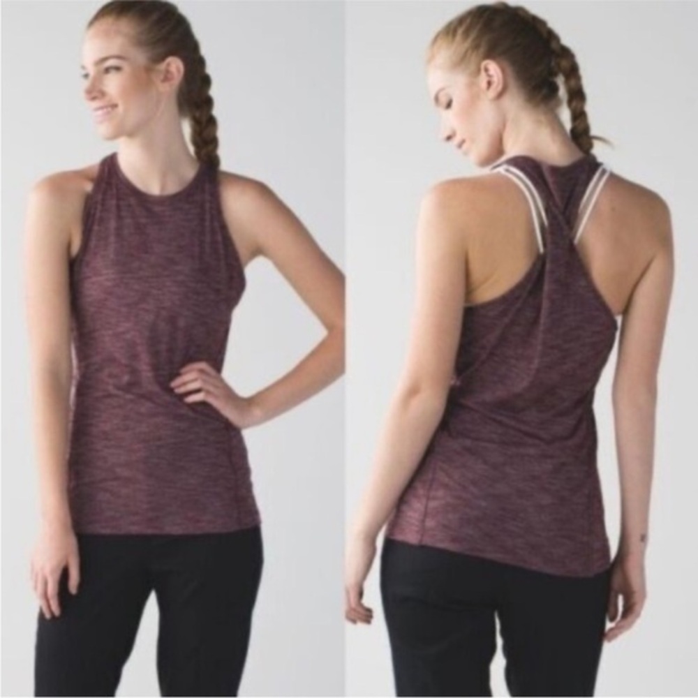 Lululemon &go Everywhere Tank Heathered Bordeaux Burgundy Size 6